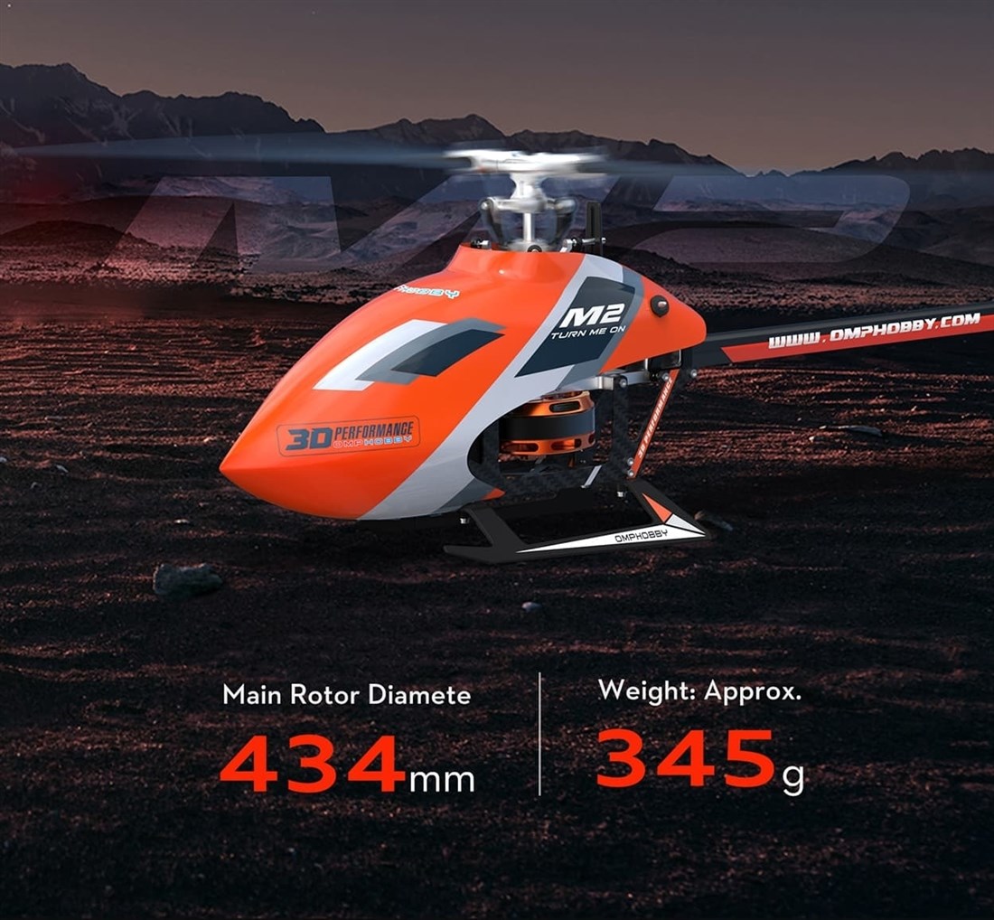 OMP Hobby M2 Evo BNF Helikopter - Yellow