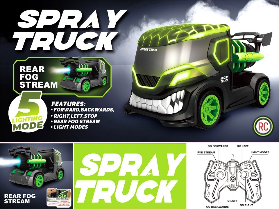 Angry Truck - med lys og røyk - Grønn