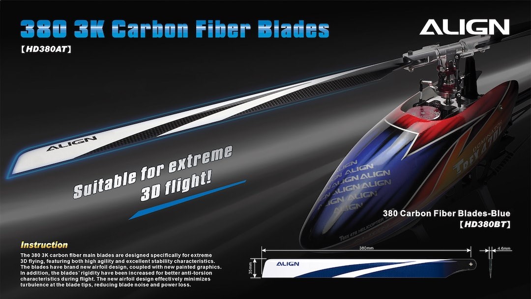 HD380AT 380 Carbon Fiber Blades