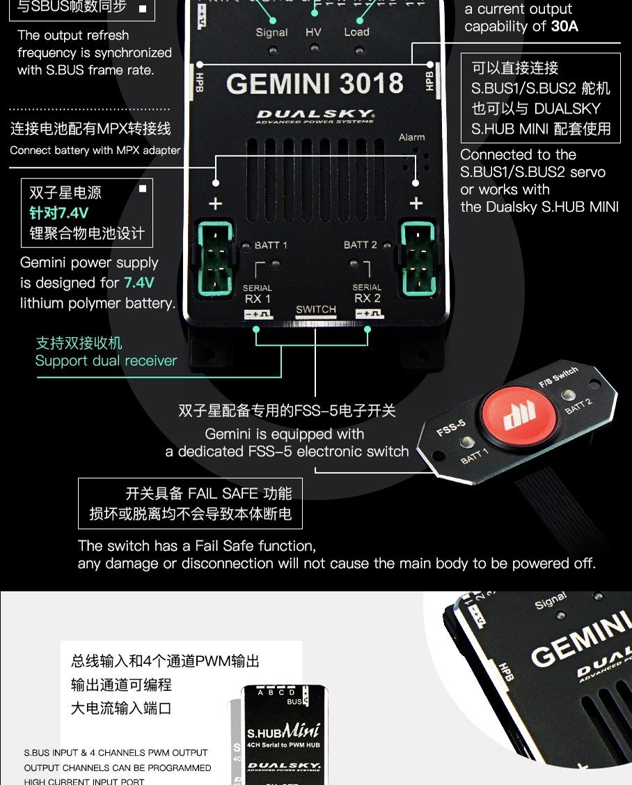 Dualsky Gemini 3018 Power Supply Spektrum SRXL
