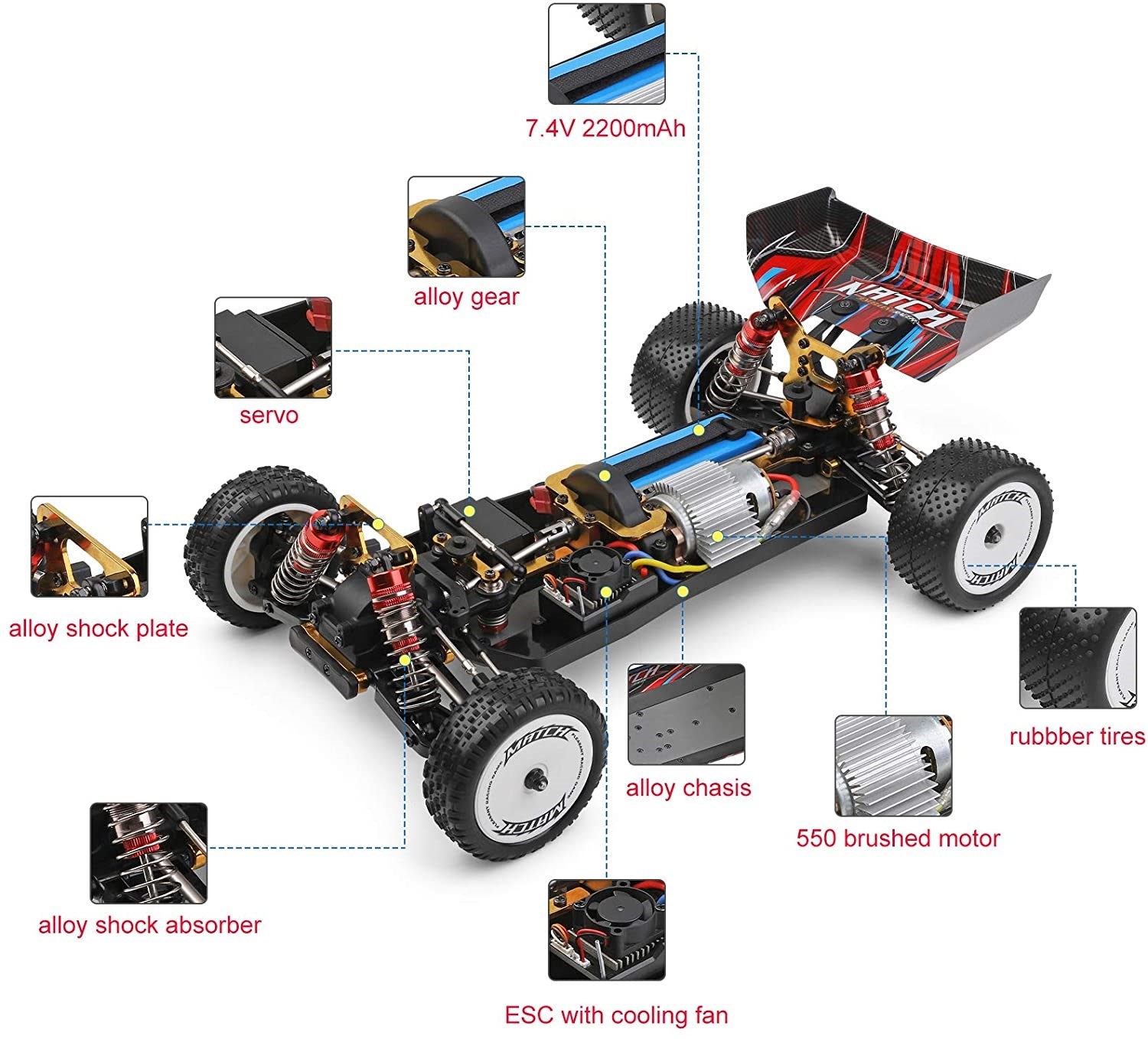 WLtoys Buggy 104001 Match 1/10 4WD - LES TEKST