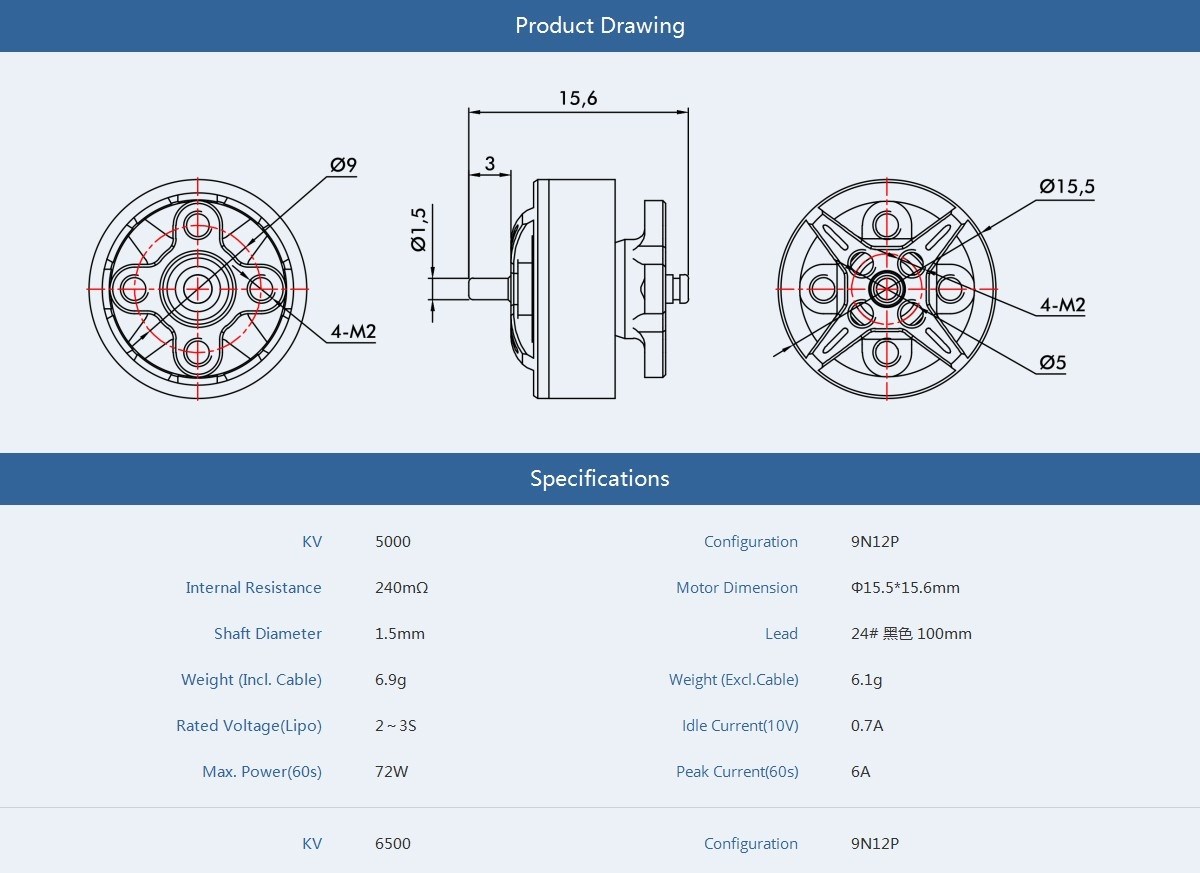 T-Motor F1204 6500KV