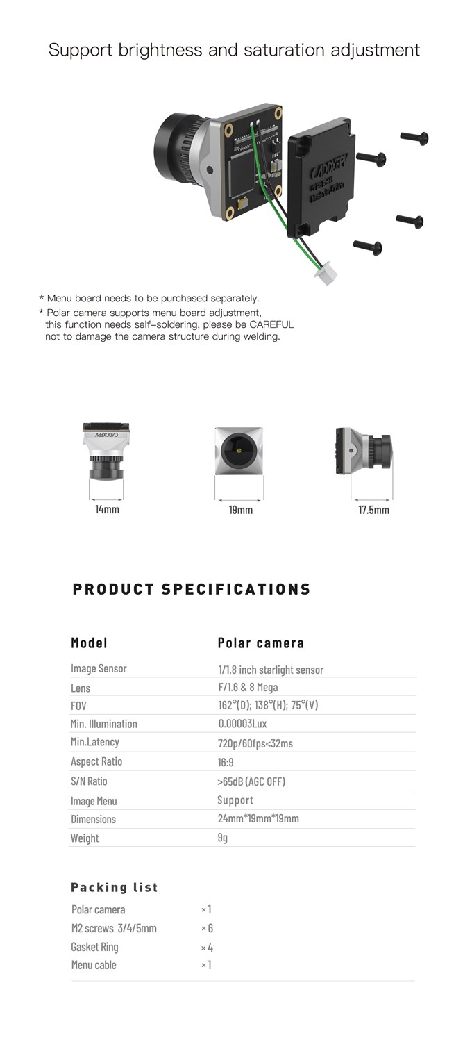 CaddX DJI FPV Polar Starlight m/kabel - Silver