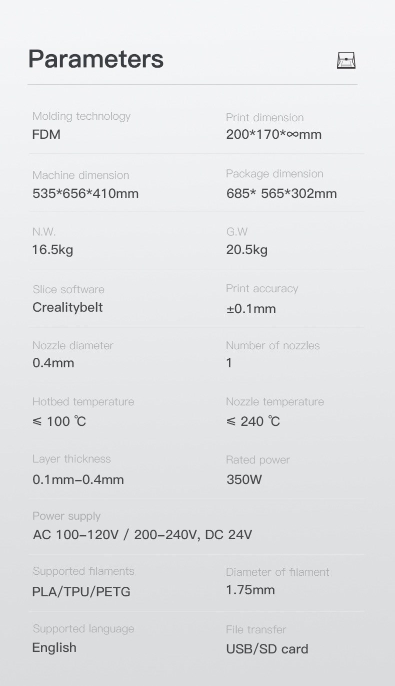 Creality CR-30 Printmill Belt Printer 