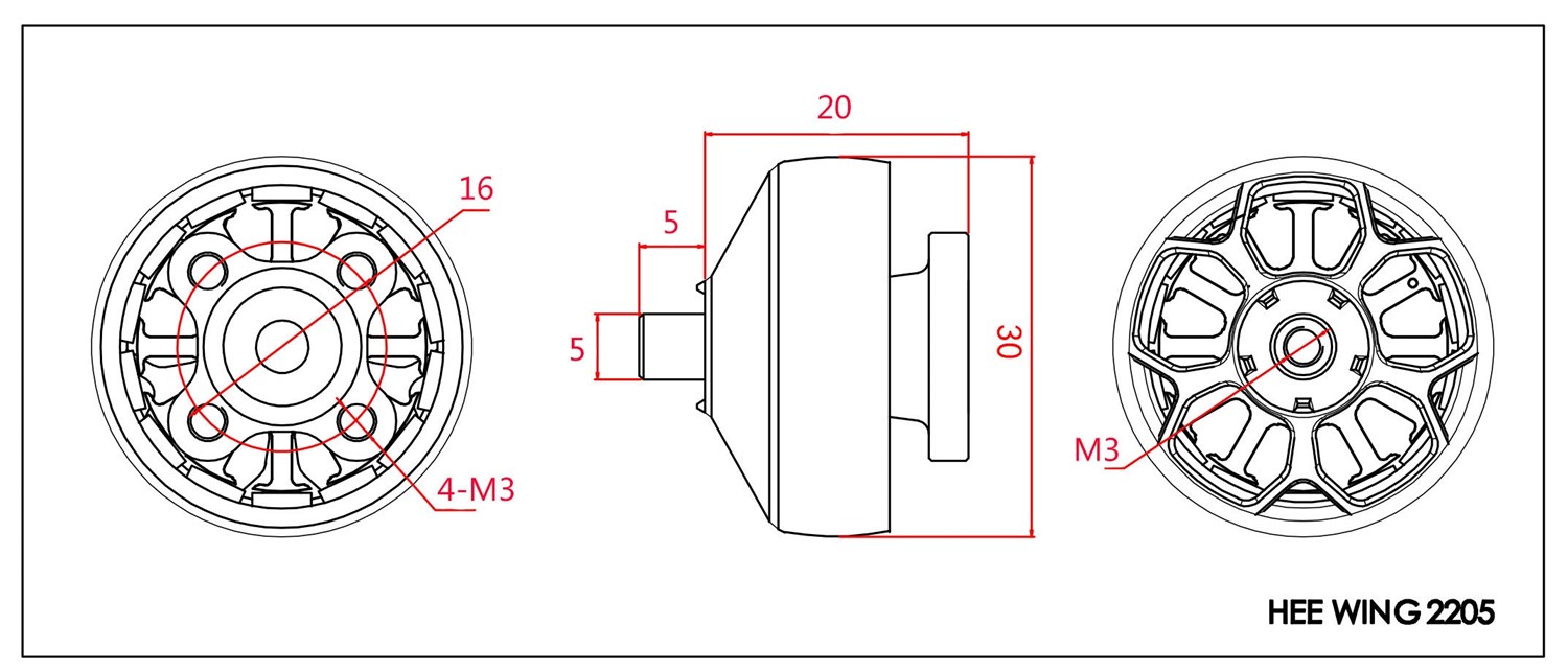 HeeWing FX2205-2350KV BL Motor for RC F-01 