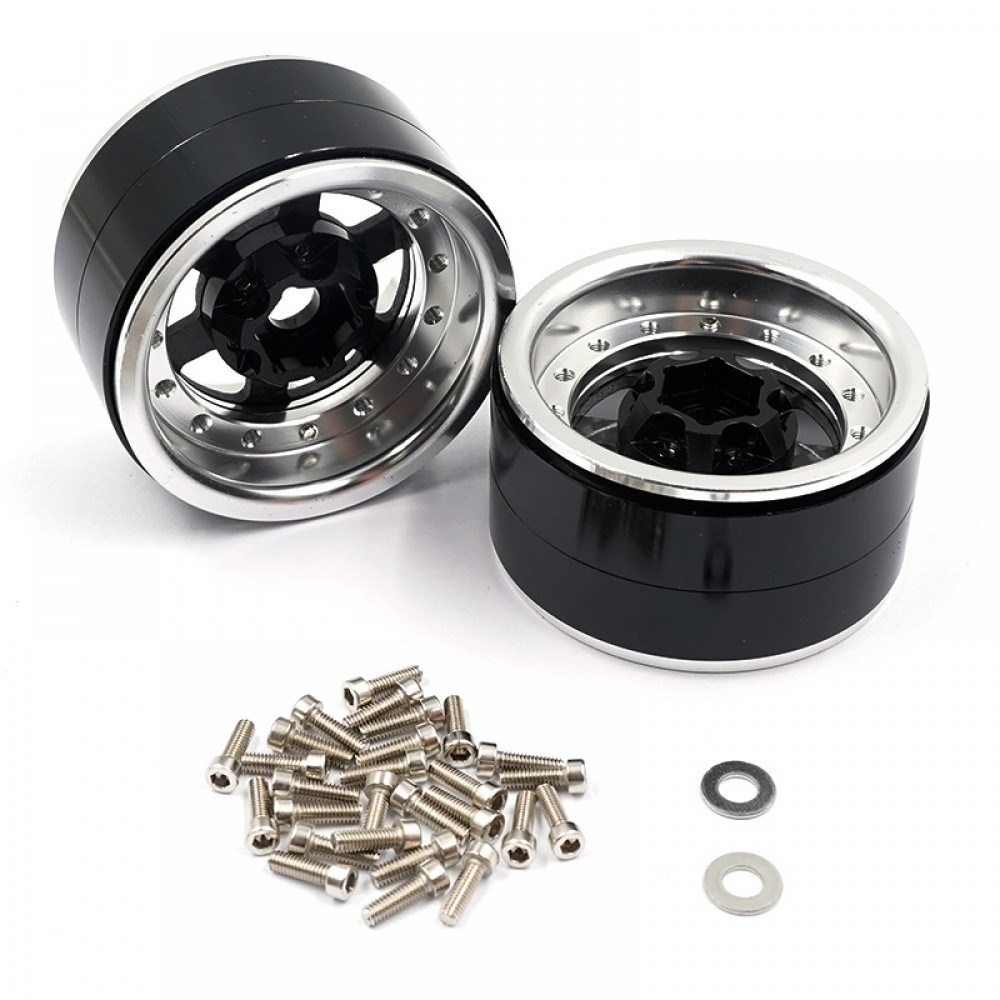 Yeah Racing 1.9 Alu Silver Beadlock Rims 2pcs