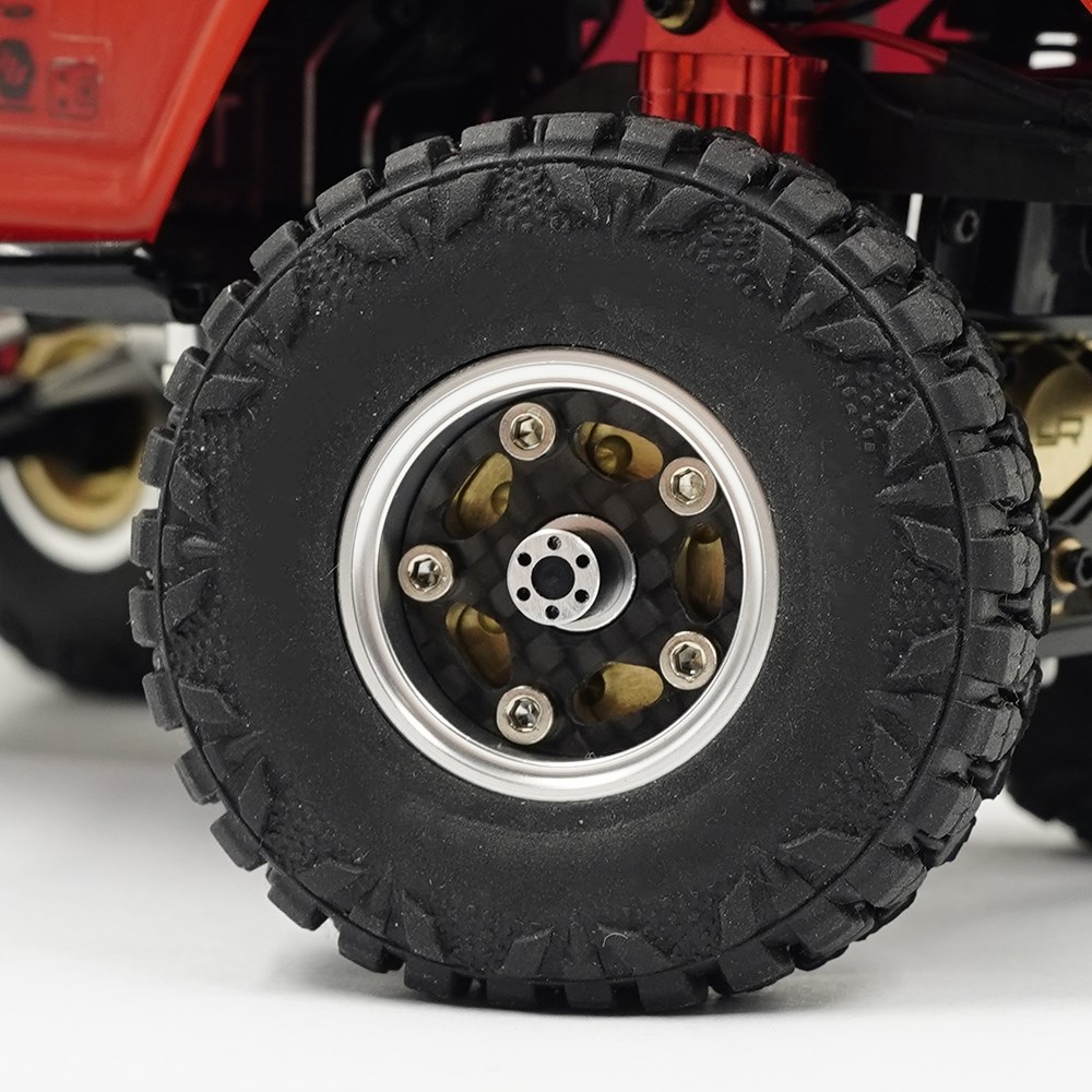 Yeah Racing CNC Beadlock Wheel Set Silver SCX24