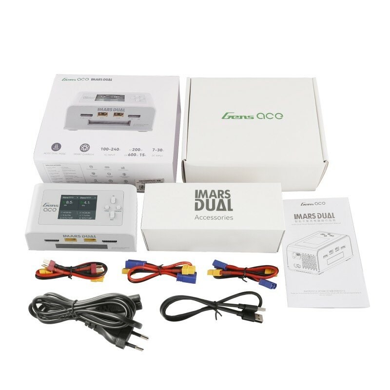 Gens Ace Imars Dual Charger 15A 2-6S White