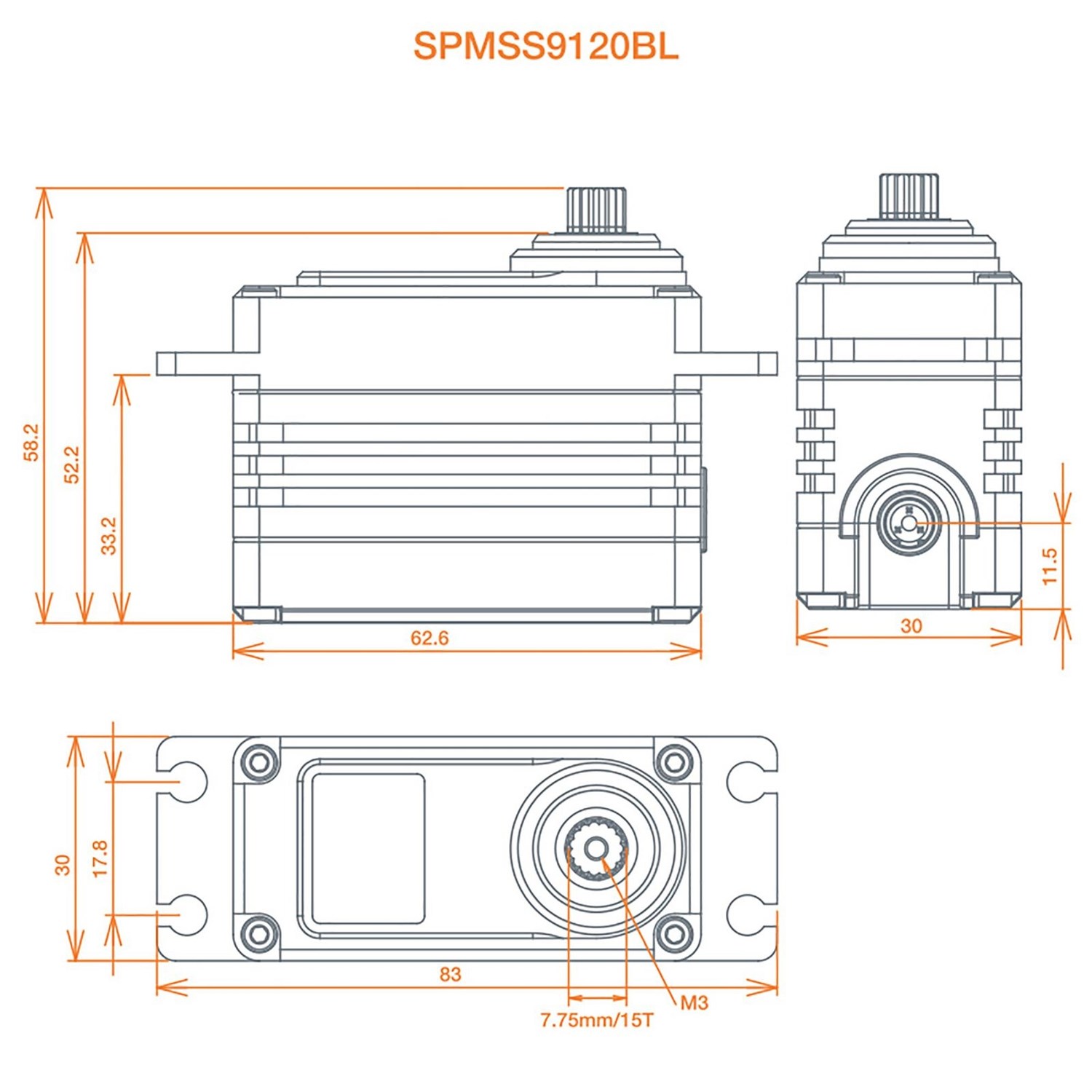 Spektrum S9120 Digital BL HV Servo 104kg/0.14s