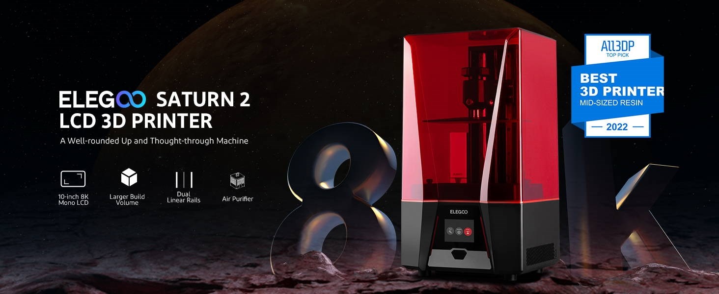ELEGOO Saturn 2 - MSLA Resin - 8K 3D Printer