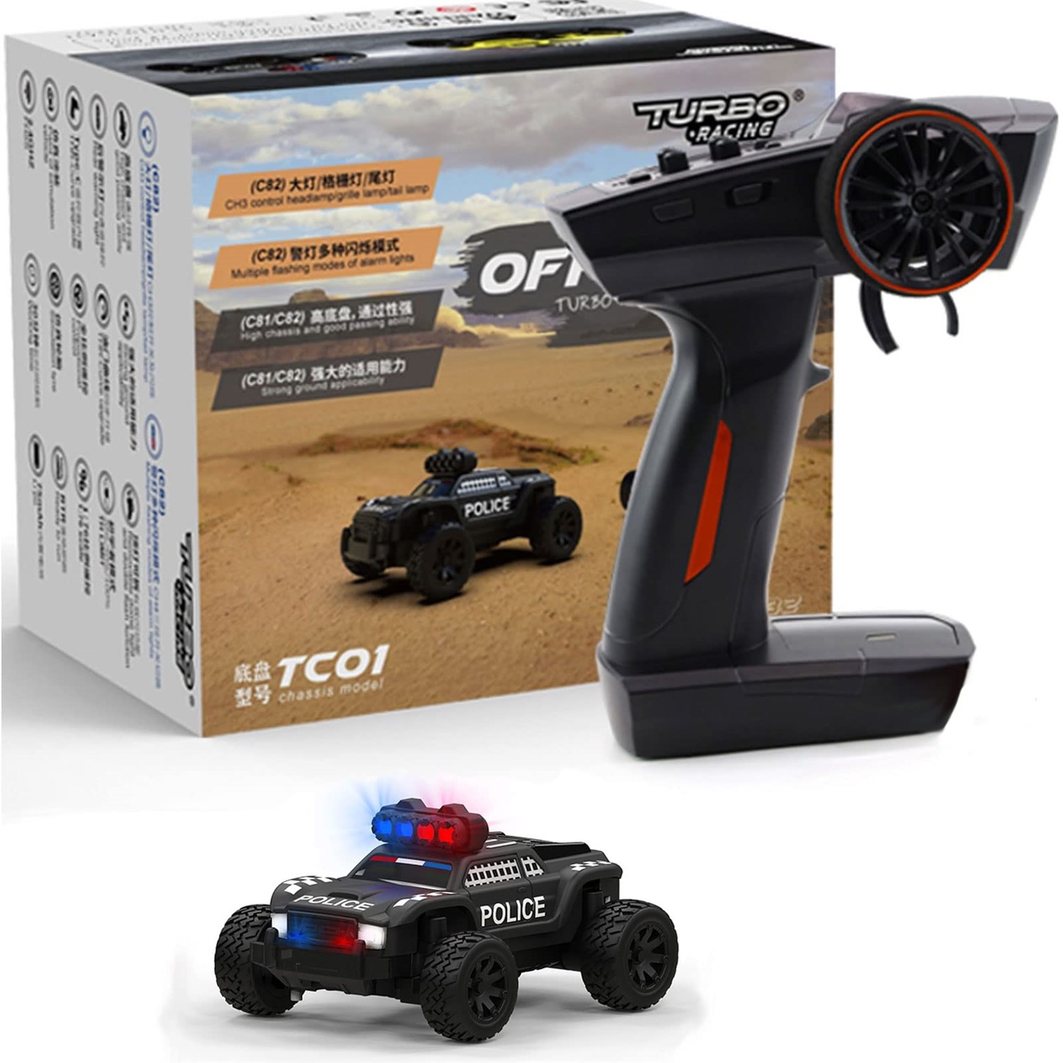 Turbo Racing Baby Monstertruck 1/76 Police - RTR