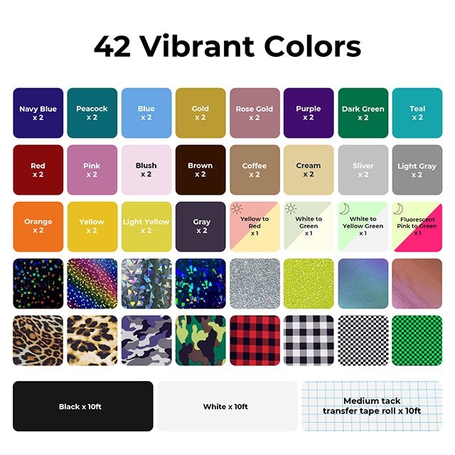 Heat Transfer Vinyl Kit (60pcs+3rolls)