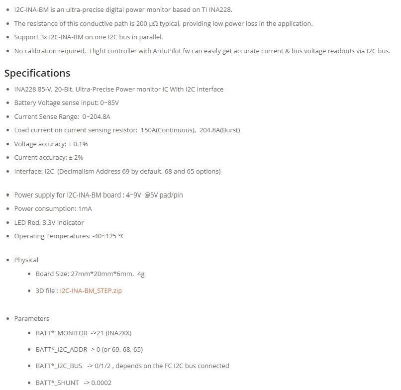 Mateksys I2C-INA-BM Power Monitor