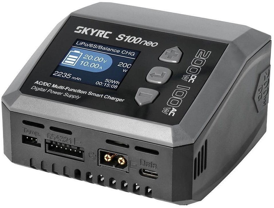 SkyRC S100 Neo Computerlader AC100W/DC200W