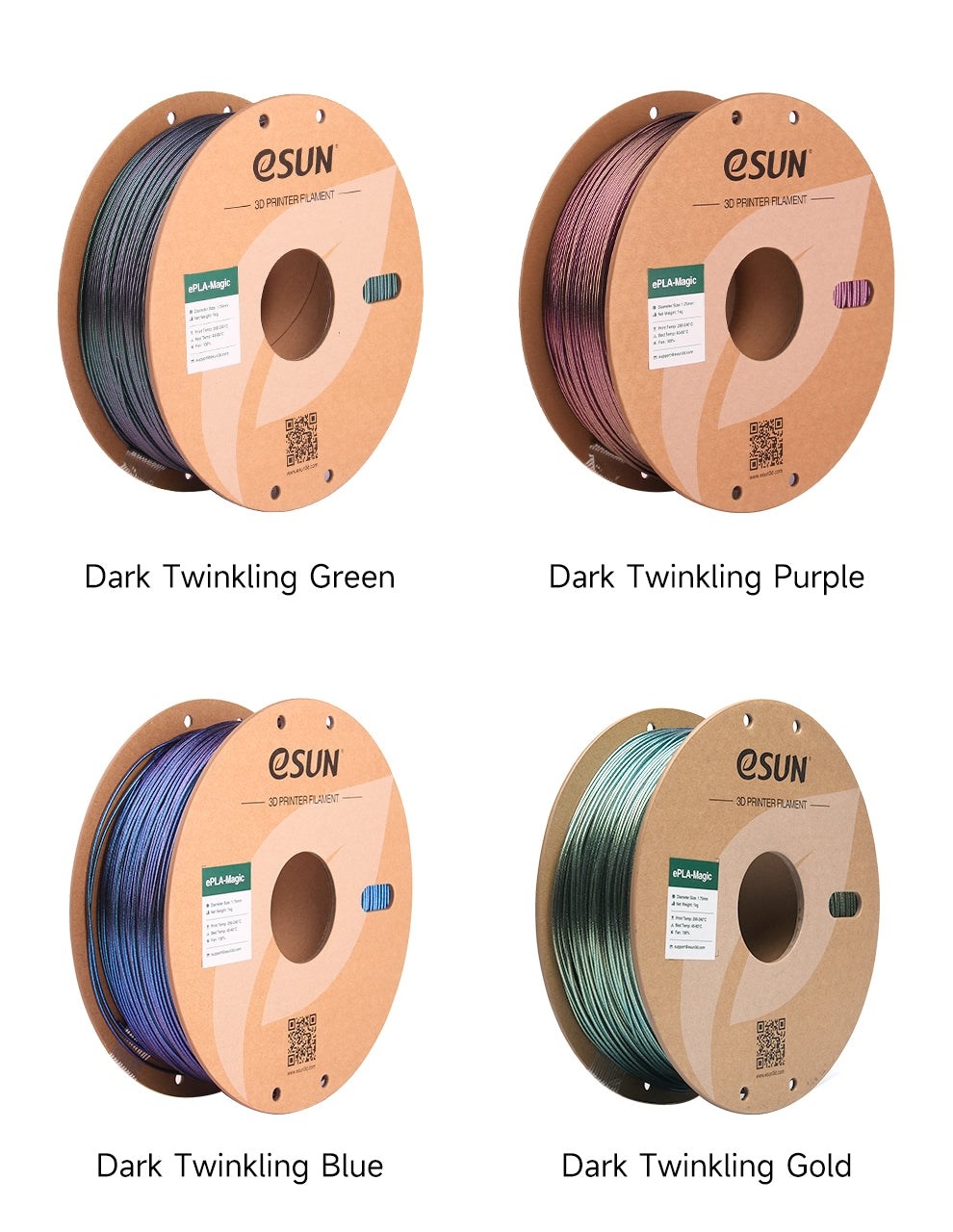 eSUN PLA-Magic 1.75mm 1kg - Dark Twinkling Blue