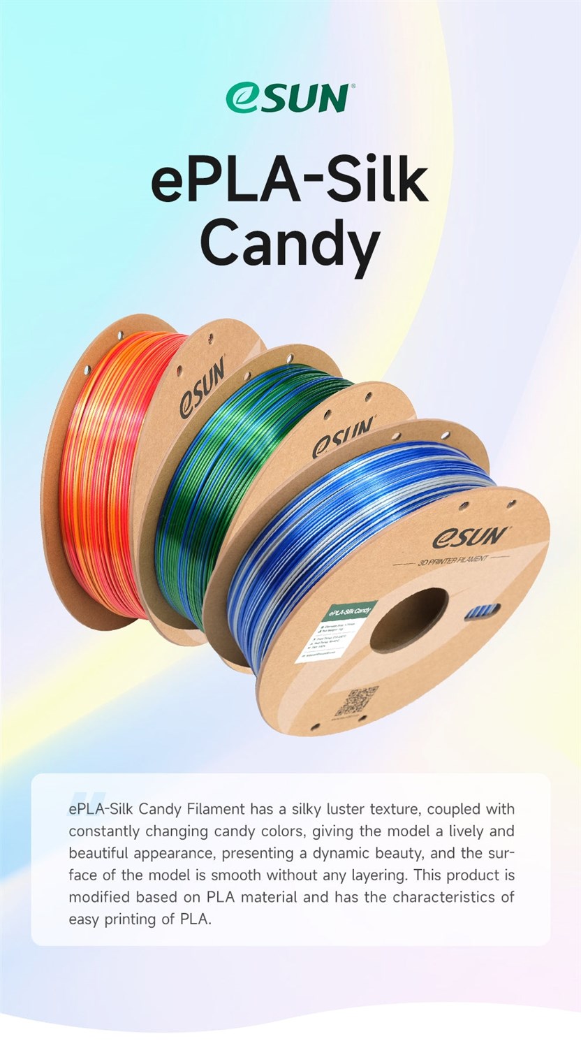 eSUN Silk Candy 1.75mm 1kg - Red Gold Blue