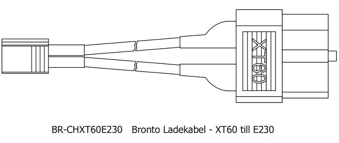 Bronto Ladekabel - XT60 til E230 / A30 / BT2.0