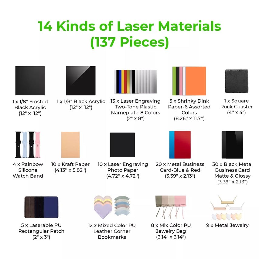 xTool F1 Laser Material Kit - 137 pcs