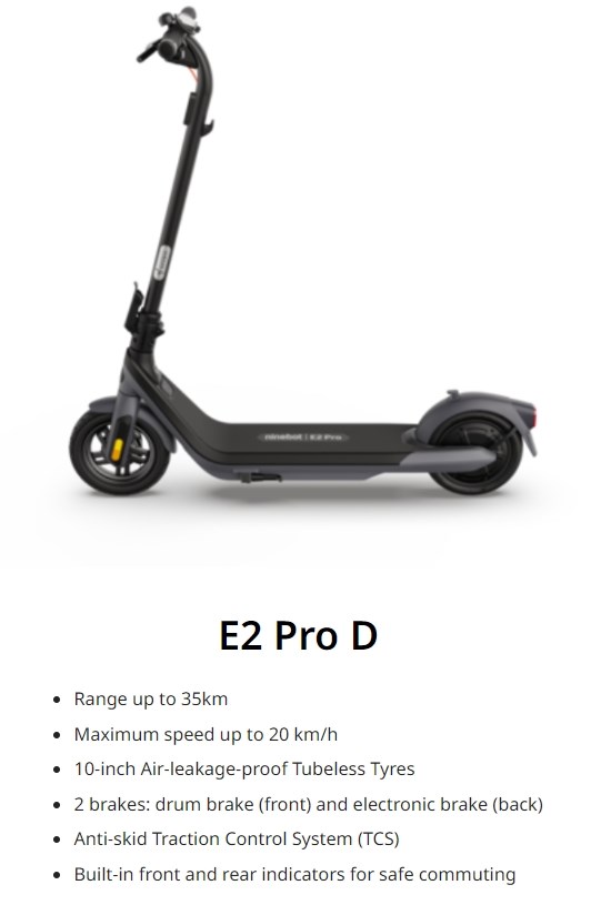 Ninebot E2 Pro D - Elektrisk sparkesykkel