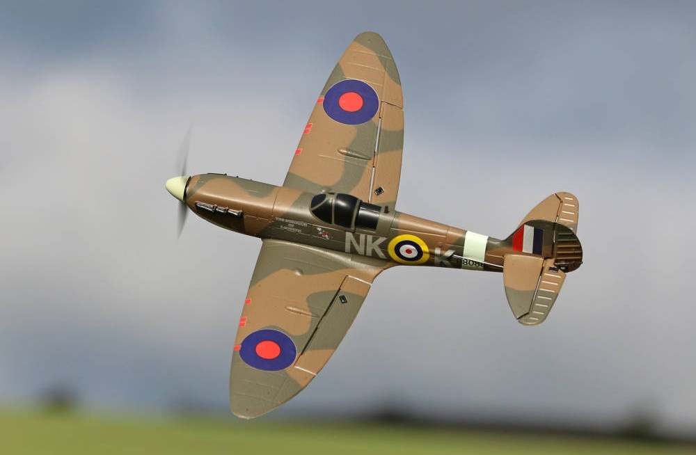 Top RC Hobby Spitfire 450mm Gyro Grnn/Brun RTF