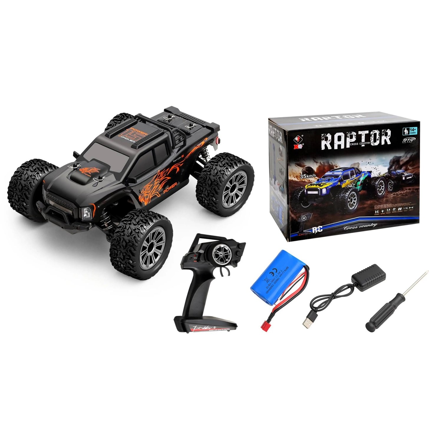 WLToys Monster 164018 1/16 4WD Black