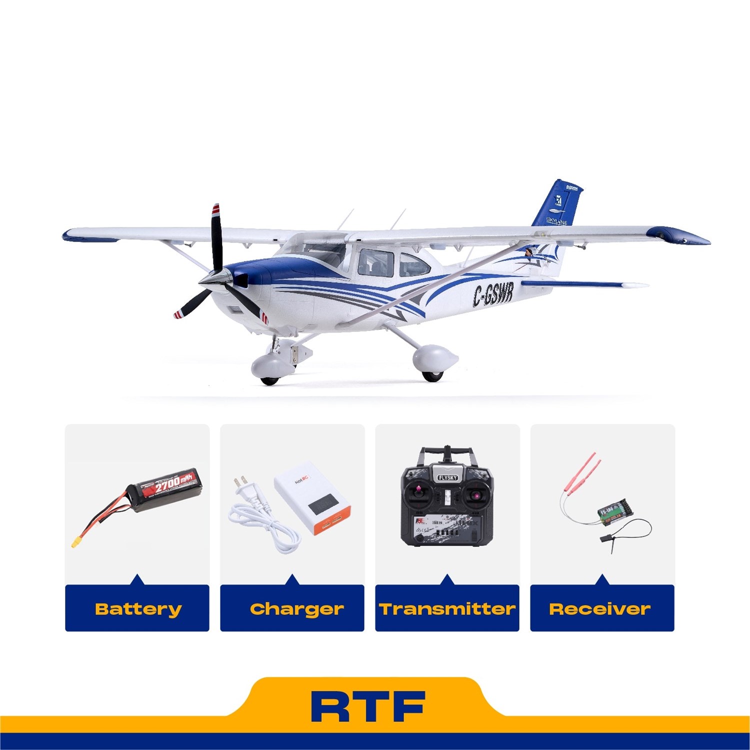 FMS Cessna 182 Blue 1500mm RTF