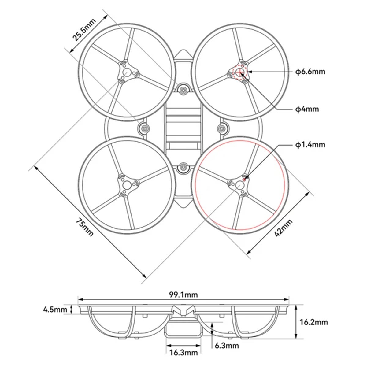 BETAFPV Air75 II Brushless Whoop Frame
