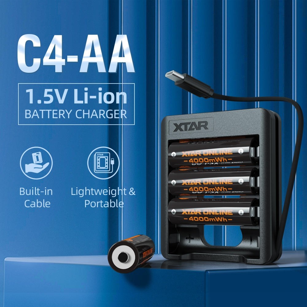XTAR C4 AA Lader 4x0.5A