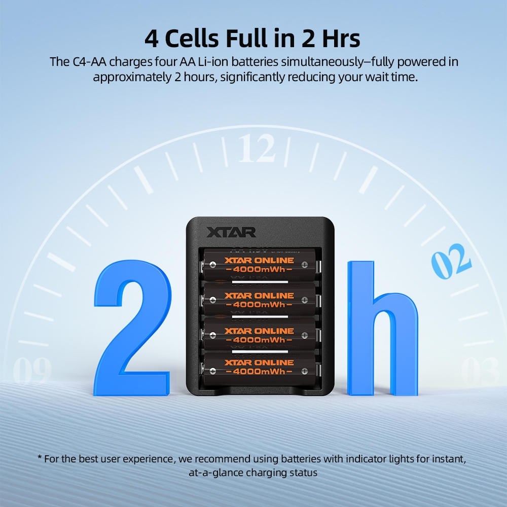 XTAR C4 AA Lader 4x0.5A