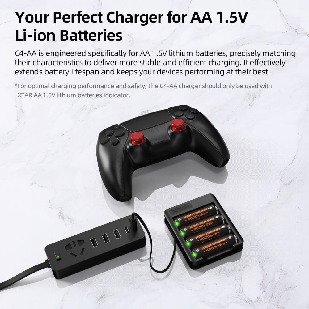 XTAR C4 AA Lader 4x0.5A