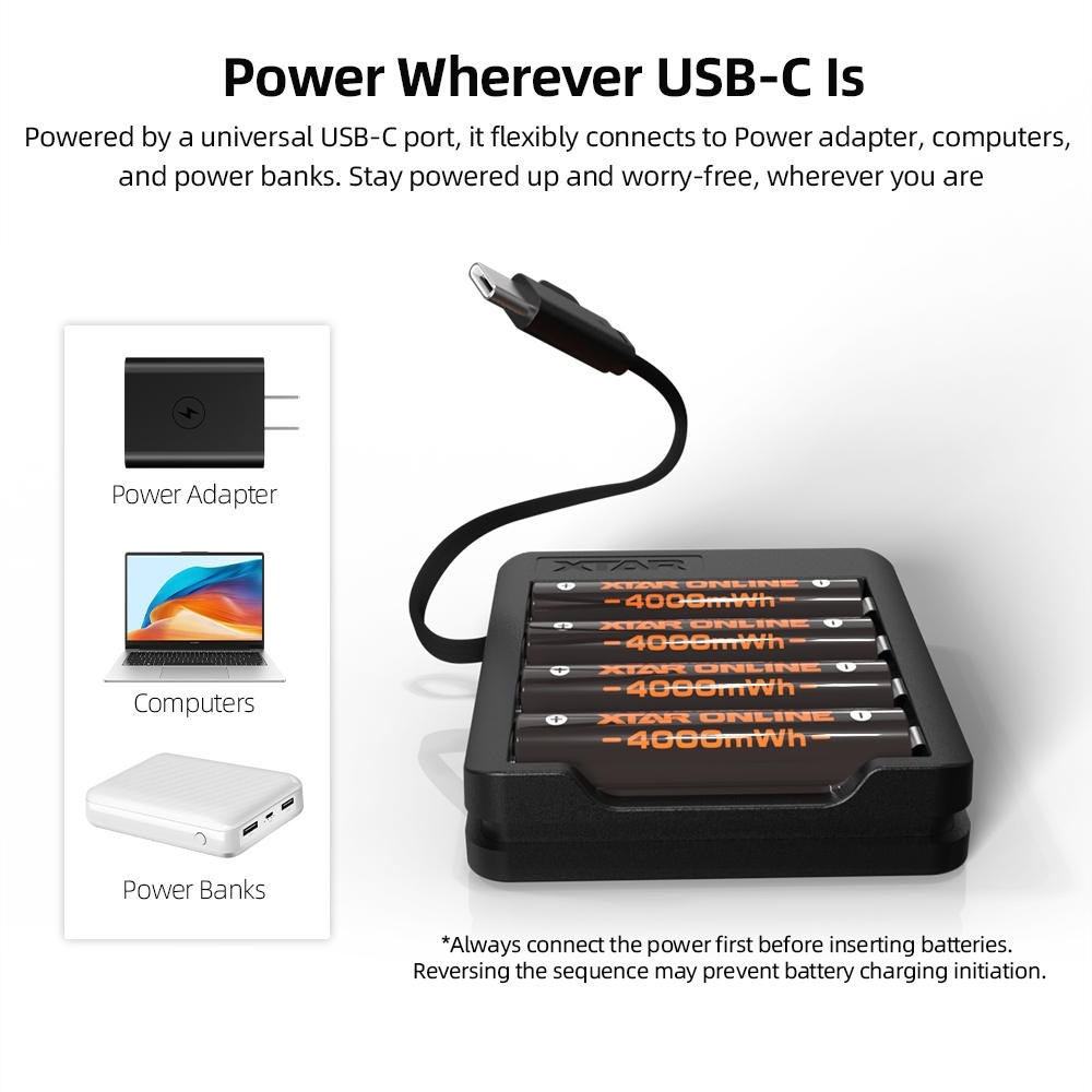 XTAR C4 AA Lader 4x0.5A