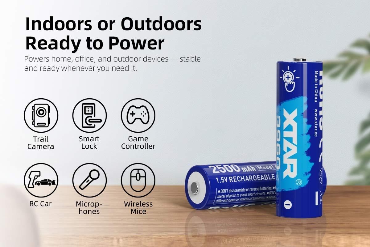XTAR AA 1.5V 3960mWh Batterier 4stk