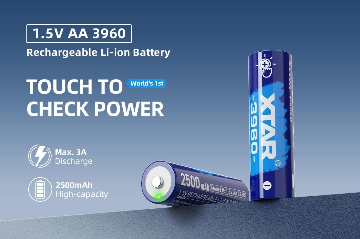 XTAR AA 1.5V 3960mWh Batterier 4stk