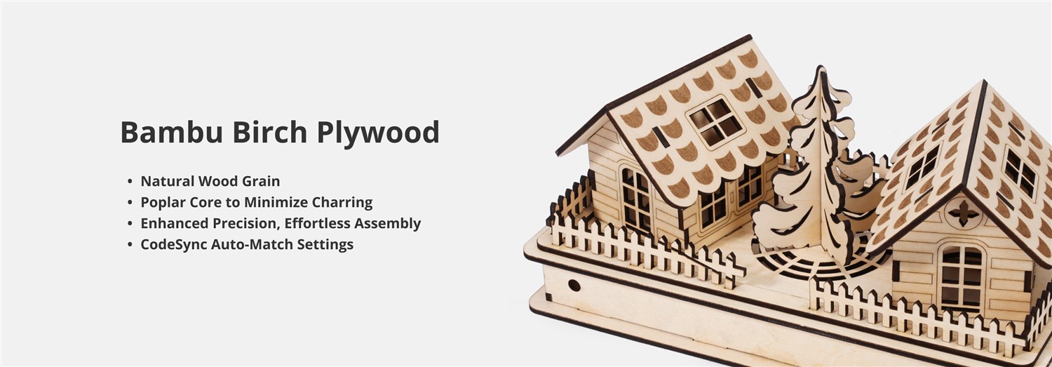 Bambu Lab  Birch Plywood 300x300x3mm - 6PCS