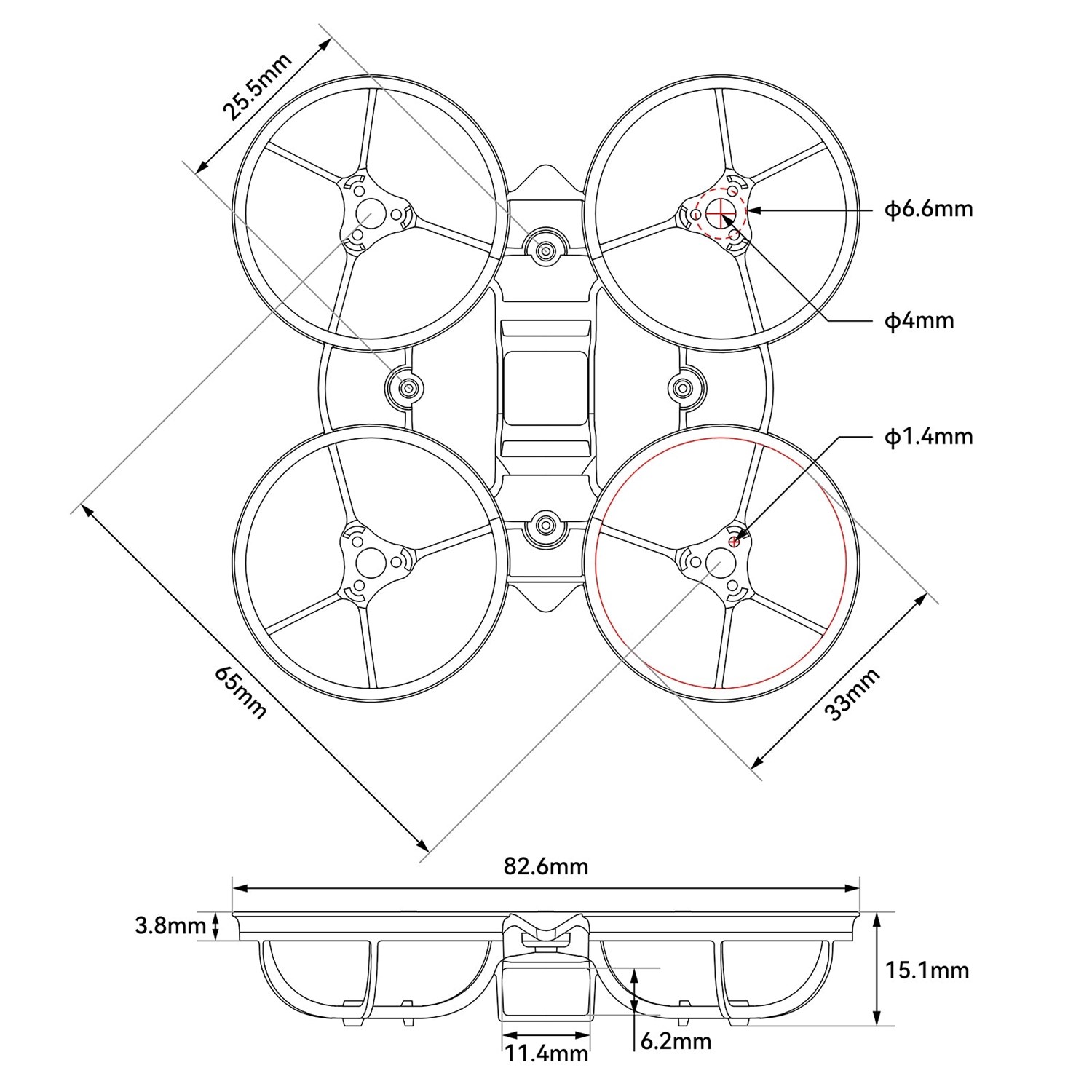 BETAFPV Air65 II Brushless Whoop Frame Black
