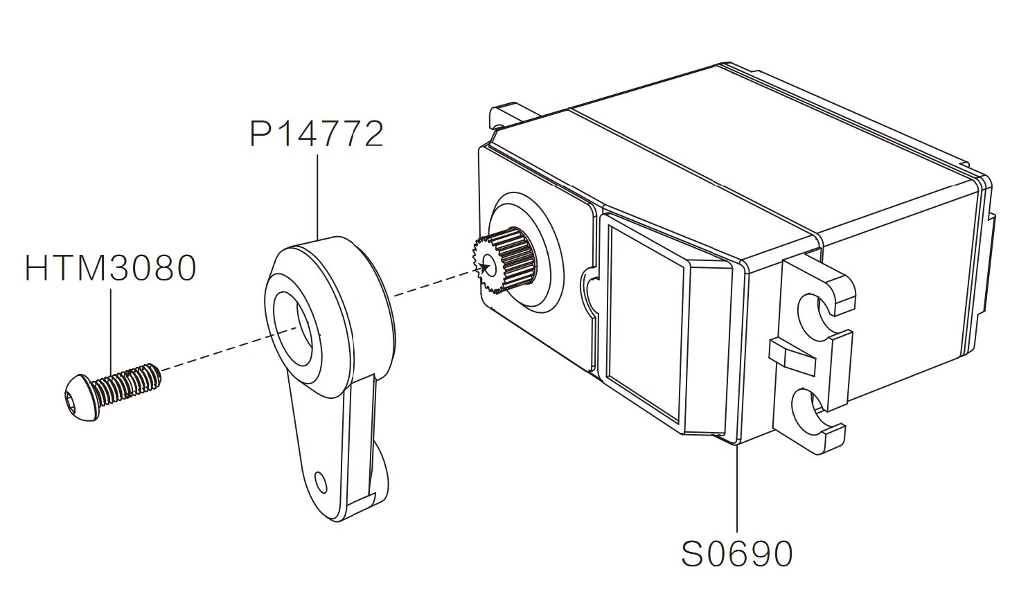 MJX P14707 Servo Assembly