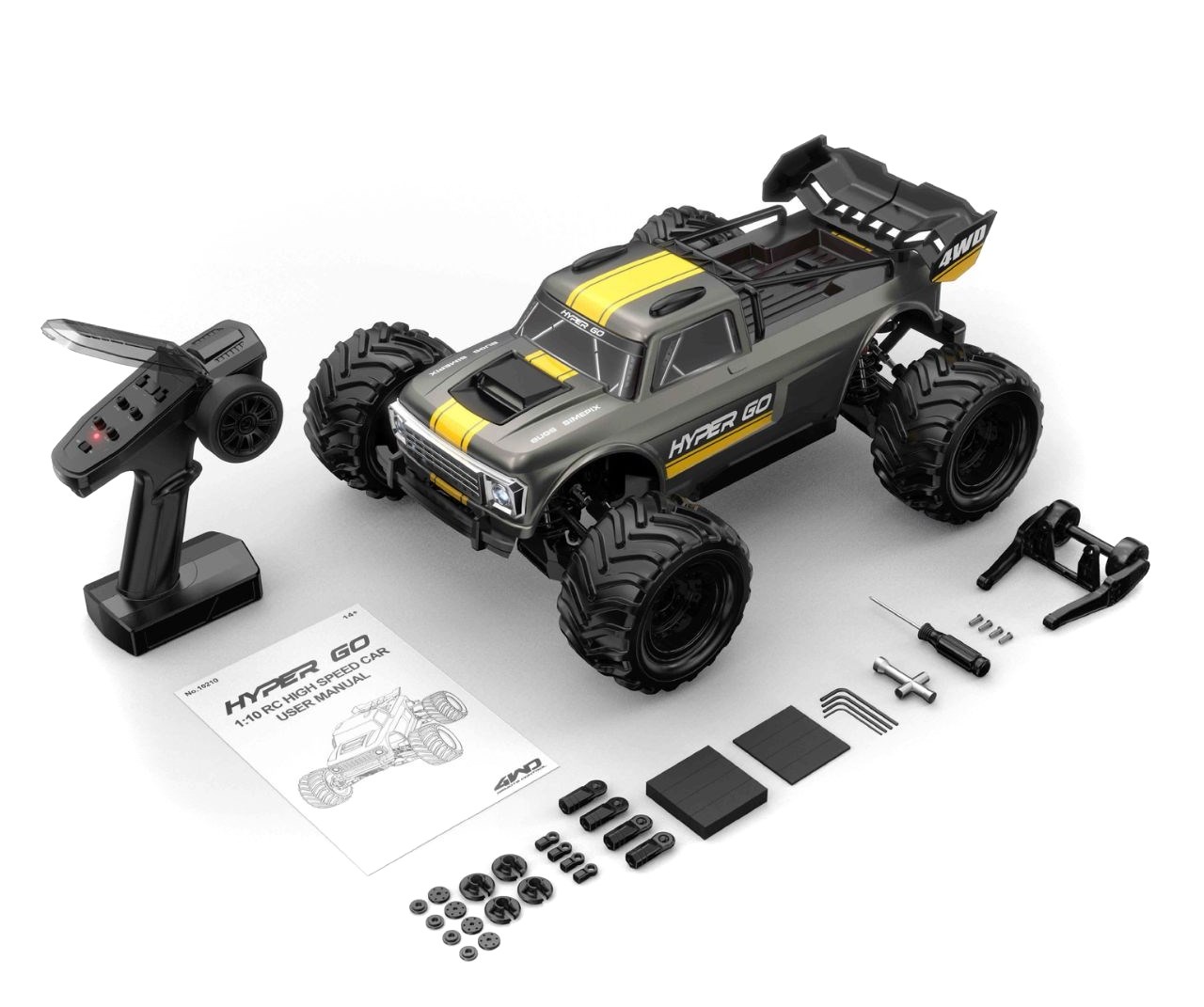 MJX Hyper Go Brushless Truck 1/10 Grey - Komplett