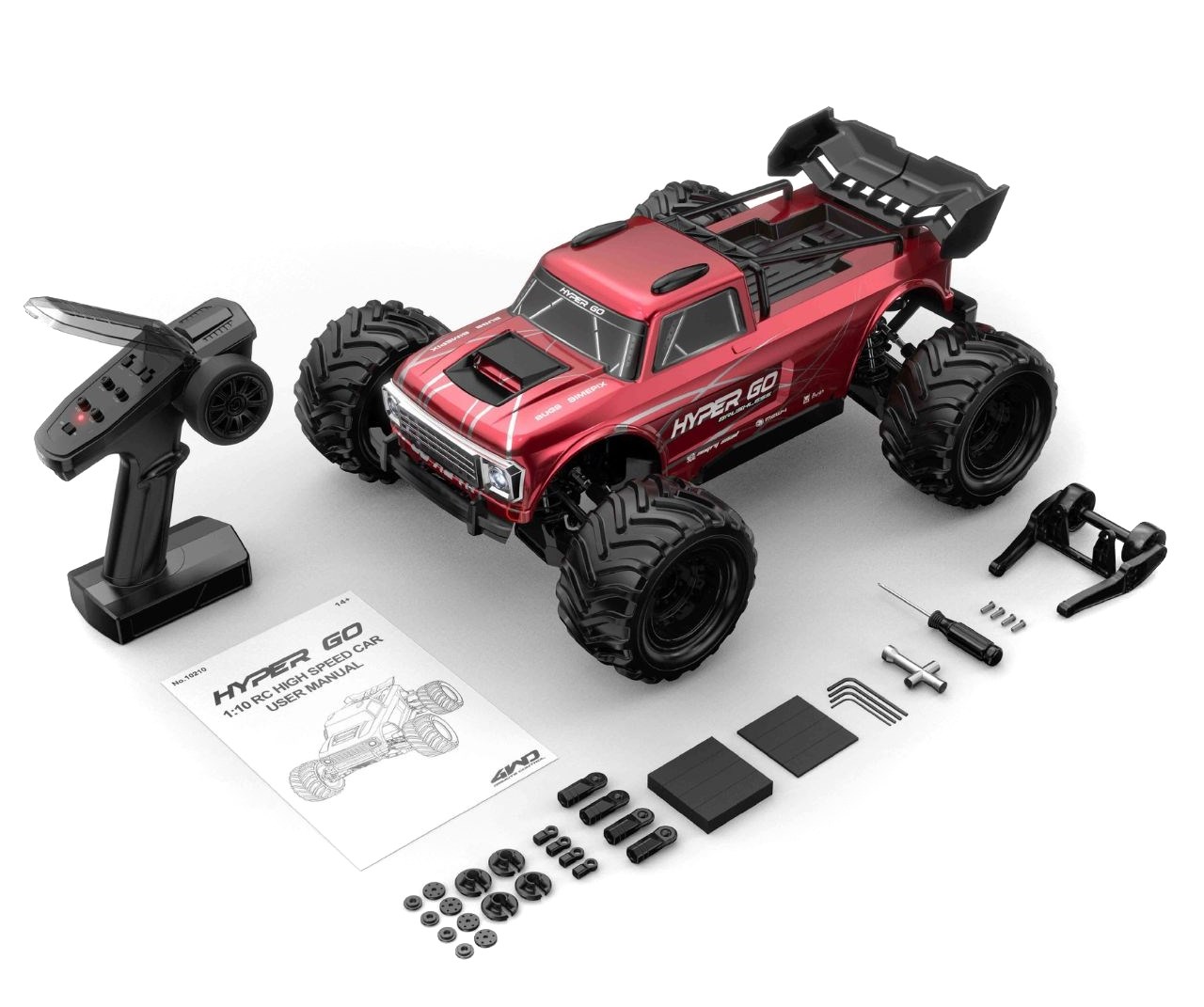 MJX Hyper Go Brushless Truck 1/10 Red - Komplett