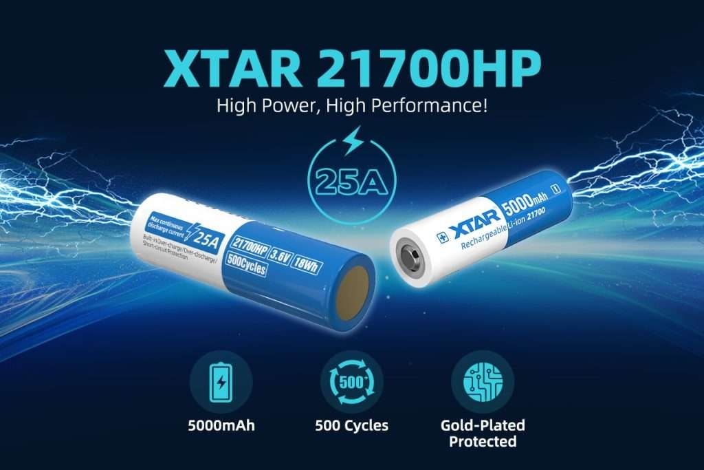 XTAR 21700HP 5000mAh 25A Li-Ion