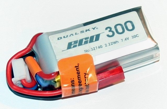 2s 300mAh - 30C - Dualsky med JST