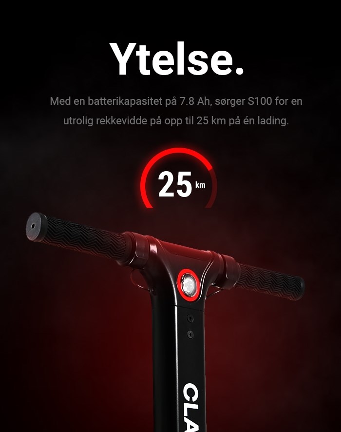 ClassyWalk® S100 Elektrisk Sparkesykkel - Hvit