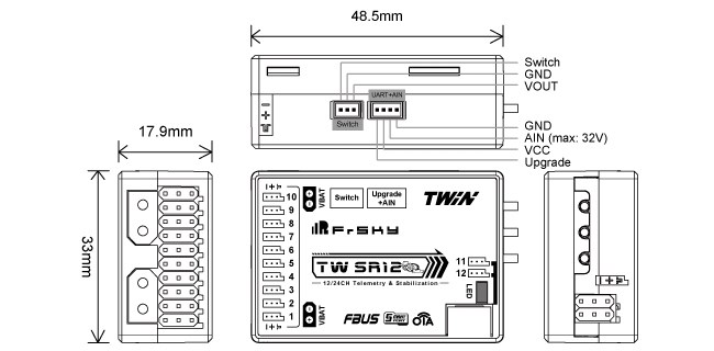 FrSky TW Twin SR12 Dual 2.4GHz