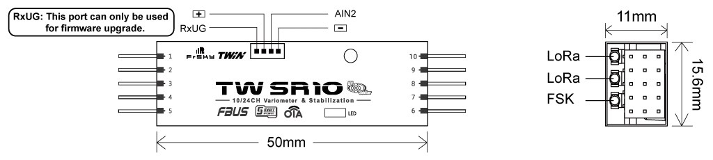 FrSky TW Twin SR10 Dual 2.4GHz