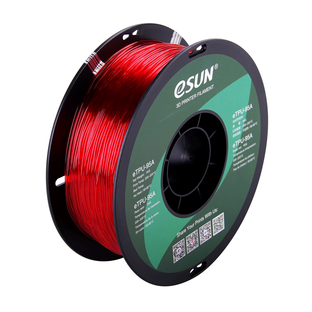 ETPU-95A 1,75 mm transparent rød 1 kg